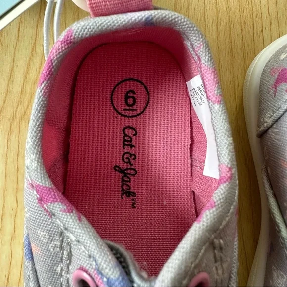 Cat & Jack Rory Unicorn Slip On Sneakers in Gray/Pink - Girls Size 6 NWT, Target - Picture 3 of 16